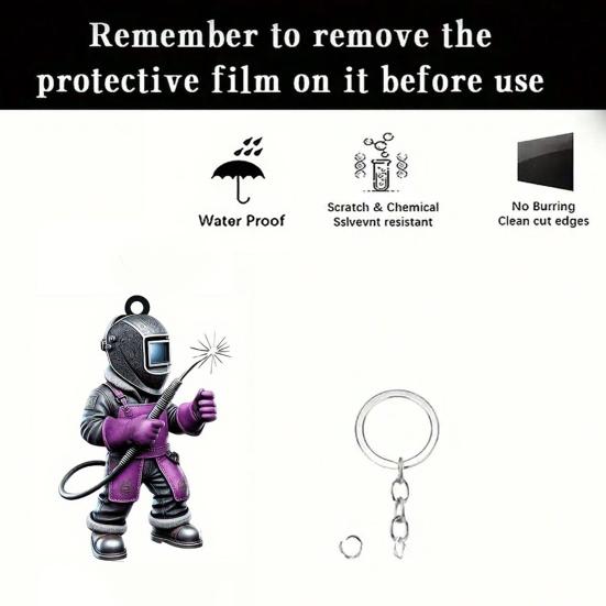 Acrylic Keychain Pendant 2D High-Definition Pattern Wear-Resistant Fall-Resistant Key Chain Small Portable Ornament