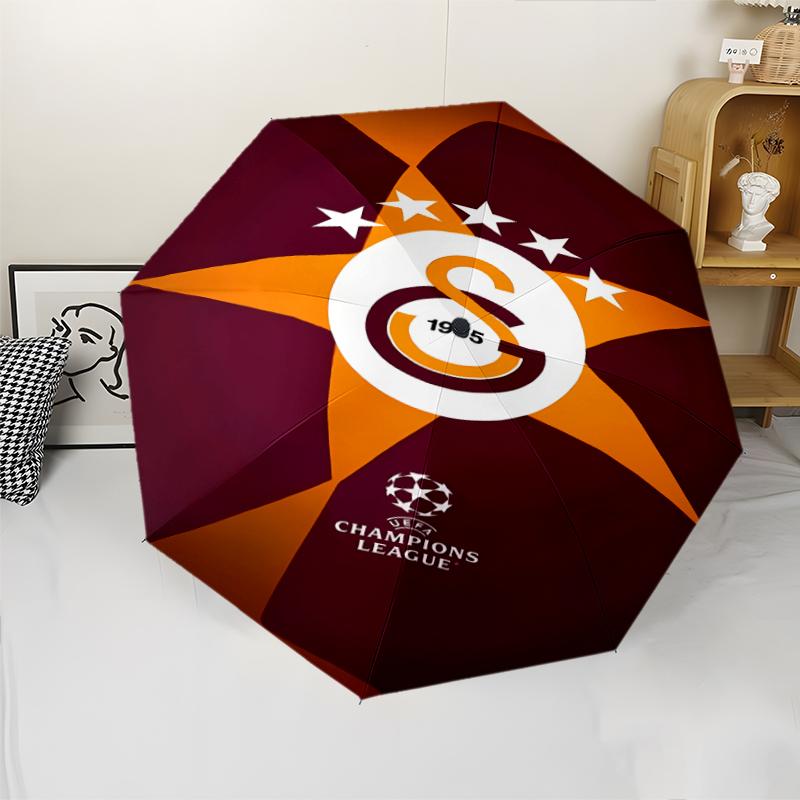 Galatasaray S .K Print Automatic Umbrella, 8 Rib Iron Frame, Plastic Handle, Suitable for Outdoor Travel &Daily , Ideal Gift