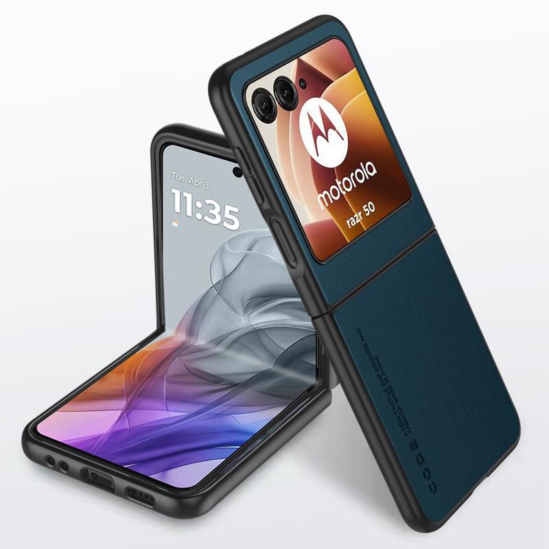 Обычный кожаный чехол для Motorola Razr 50, ультраматовый бампер, ультратонкий противоударный жесткий чехол для телефона Moto Razr50, ультразащитный чехол для камеры