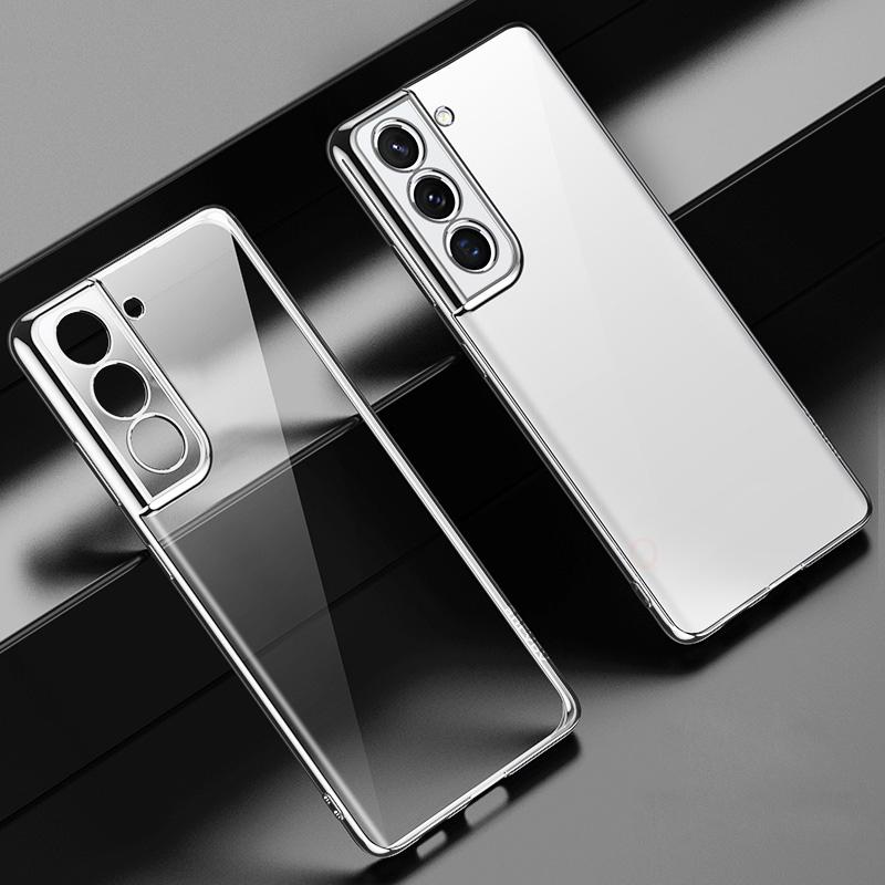 S 24 23 22 21 Прозрачный чехол с покрытием для Samsung Galaxy S24 S23 S22 S21 Ultra Plus Fe G Прозрачная силиконовая задняя крышка
