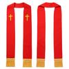 Church Clergy Pastor Cross Embroidered Stole [BLESSUME] (Red 1)