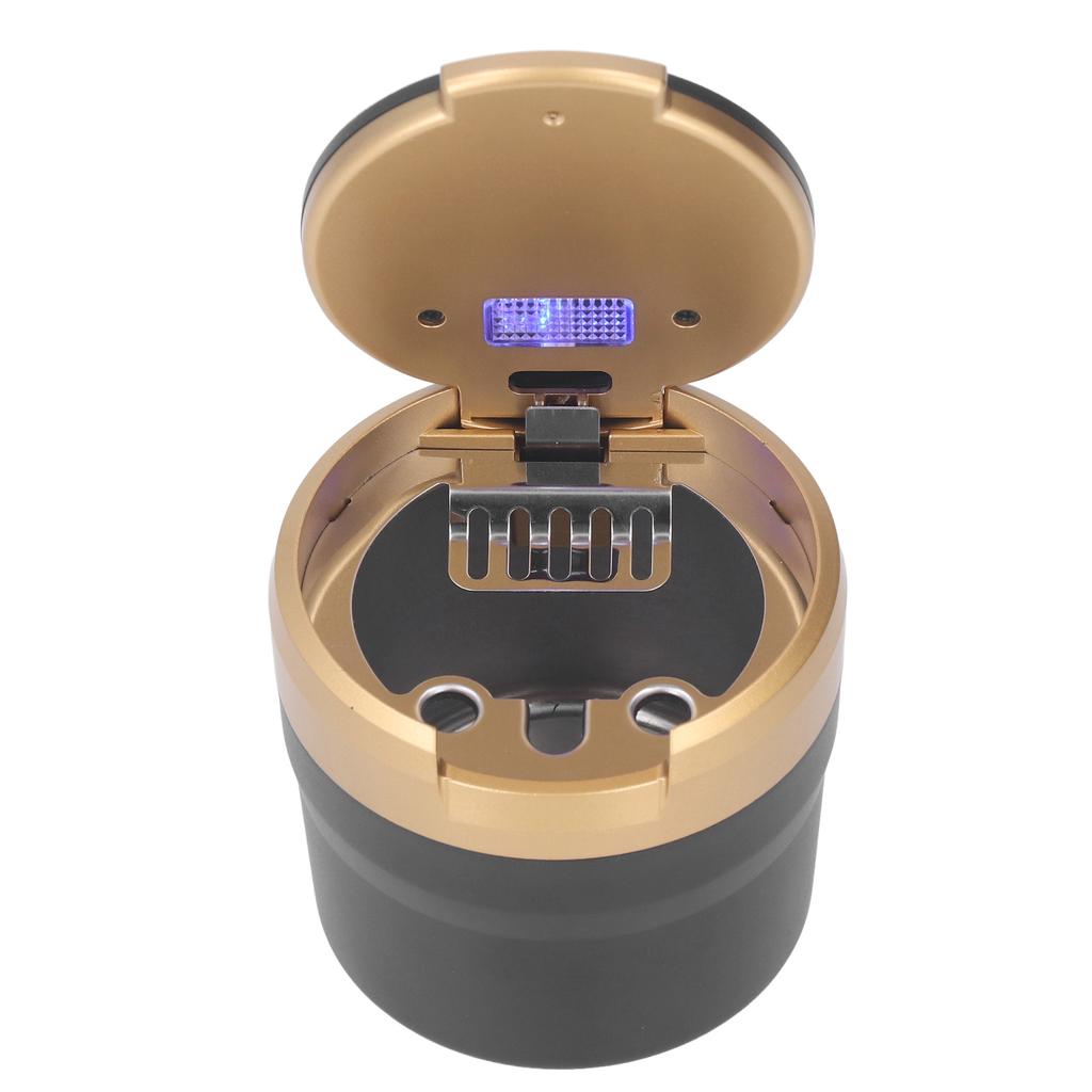 Car Ashtray with Cover LED Light Portable Vehicle Ashtray Smokeless Car Ashtray for Travel Outdoor