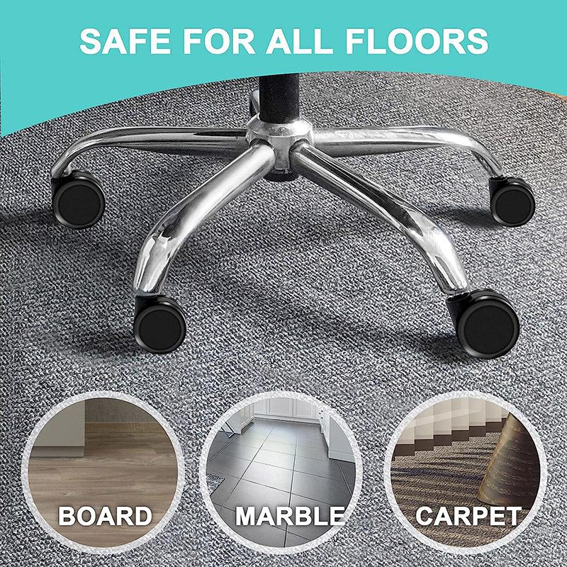 5Pcs Office Chair Wheel Safe for All Floor,No Mats Needed, Noise Free & Smooth Gliding,Universal Fit Office Chair Casters