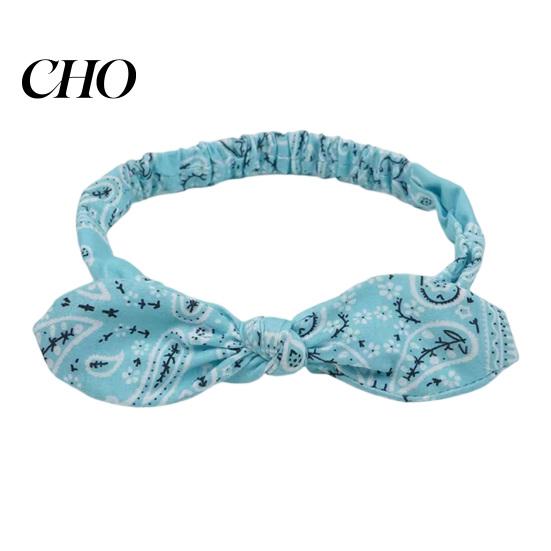 Paisley Pattern Headwrap Elastic Headband Rabbit Ear Knot Design Hair Wrap Comfortable Secure Fit Wave Boosting Compression Band Curl Maintenance