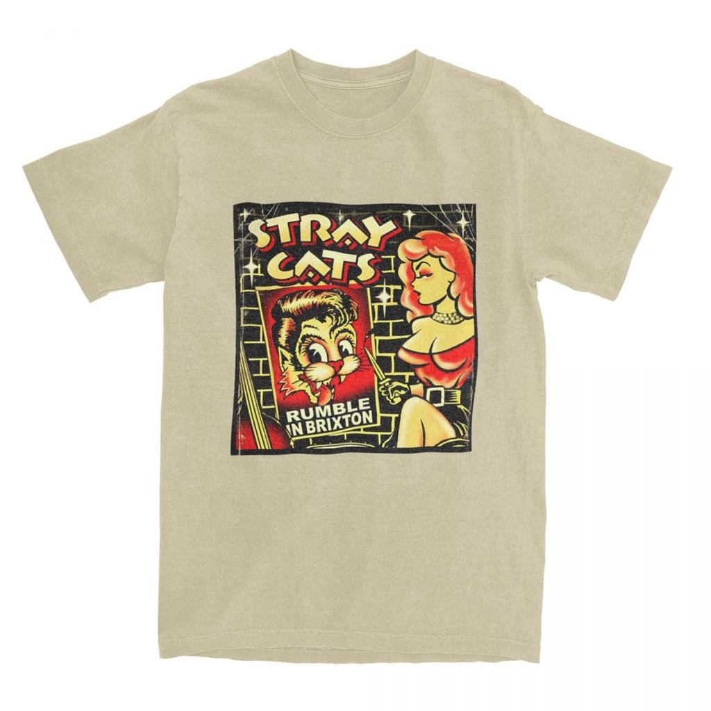 Мужская Женская Футболка Stray Cats Brian Setzer Футболки Популярная Винтажная Музыкальная Группа Летние Футболки Y2K Смешная Хлопковая Одежда Подарок