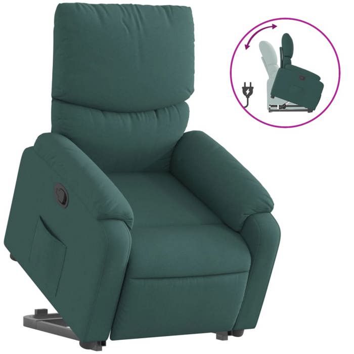 VidaXL Recliner, Relaxation Chair with Adjustable Backrest and Footrest, Living Room Seat, Green 3204830