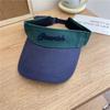 Ins letter color matching empty top hat women's summer outdoor sports running extended brim sun protection topless cap