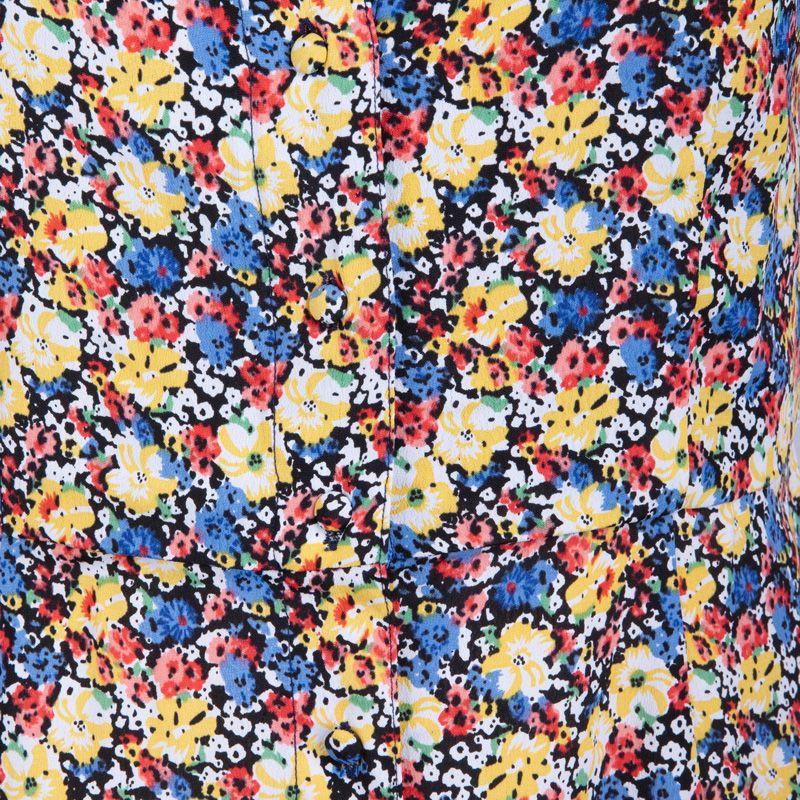 Длинное платье с цветочным принтом и пуговицами Женское DEELUXE 74