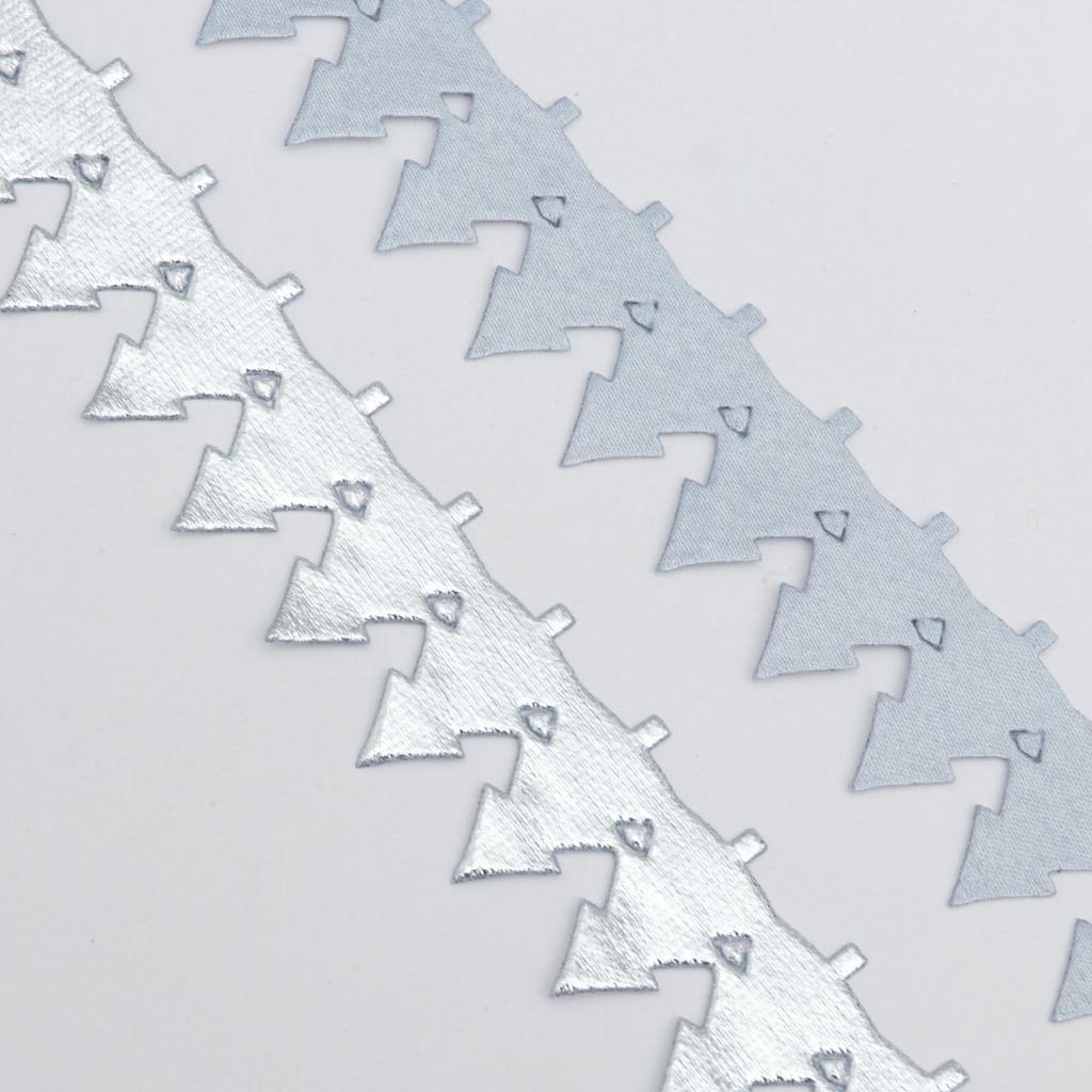 Элегантная ультразвуковая тисненая кружевная лента из золота и серебра для рождественской елки, праздничная подарочная коробка, упаковочные аксессуары, ювелирная лента, украшение для дома