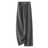 Women's Gray Wide-Leg High-Waisted Loose Fit Trousers for Spring and Autumn