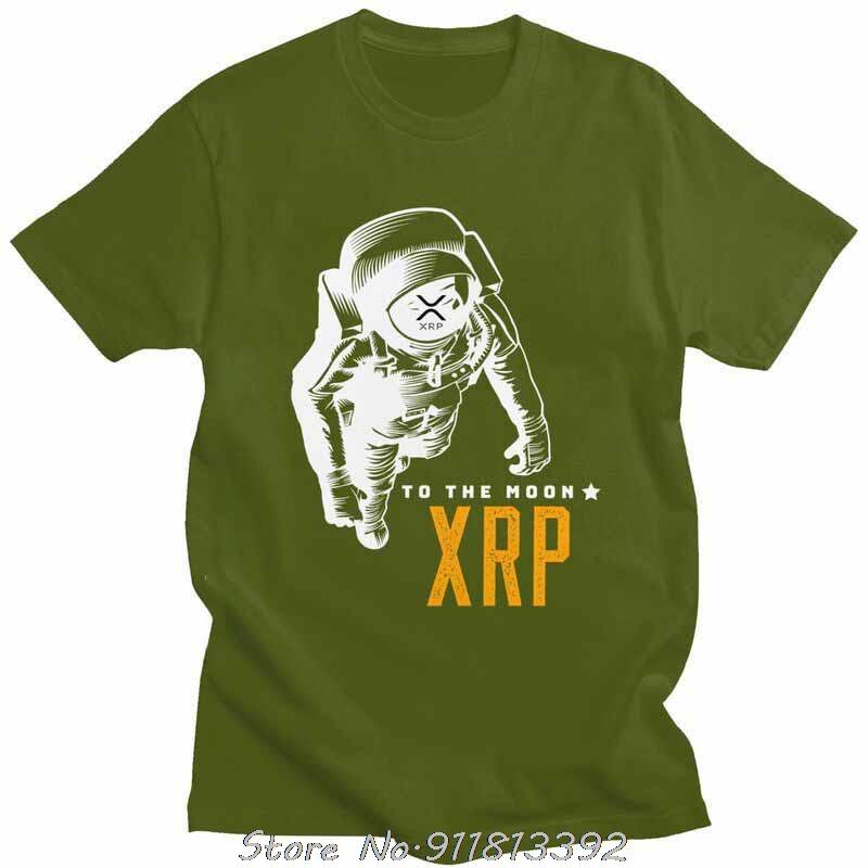 Крутая Потрясающая Волна XRP Луна Футболка Мужская Одежда Круглый Вырез Уличная Мода Биткоин Крипто Футболка Модная Оверсайз Хлопковая Футболка