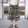 Мужские пляжные брюки Yalu, быстросохнущие, свободного кроя, укороченные