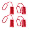 4 Pcs End 75A Plug Connector Red Rubber