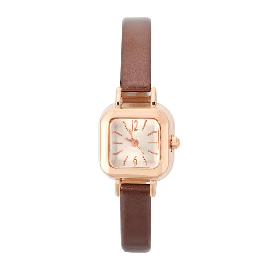 Модные женские кварцевые наручные часы с аналоговым ремешком из искусственной кожи (коричневый)