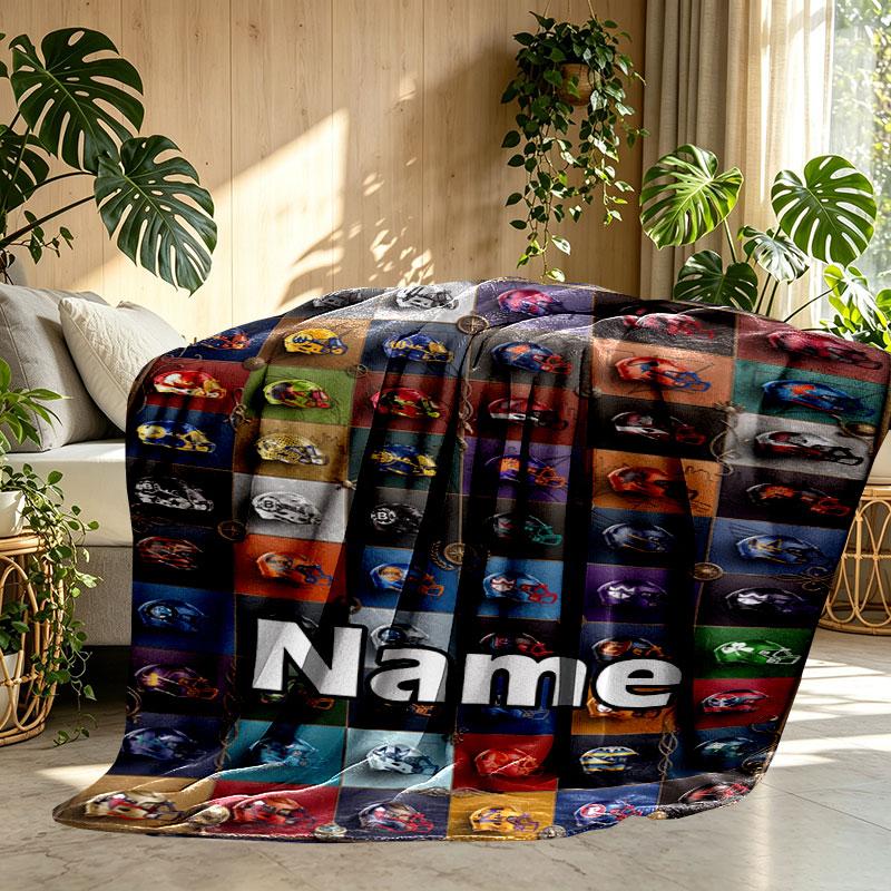 Custom Name Personalized NFL Print Blanket, Home Decor, Bedroom, Sofa, Camping, Couch, Gifts for Birthday Christmas