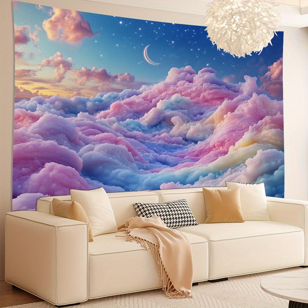 Colorful Clouds Theme Tapestry Polyester 3D Wall Hanging Decoration for Living Room Bedroom Office Creative Gift
