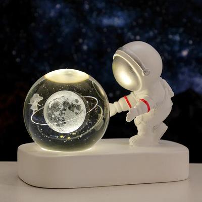 Креативный 3D астронавт хрустальный шар светодиодный ночник для детей спальня планета космическая солнечная система лампа USB Рождественский подарок ребенку