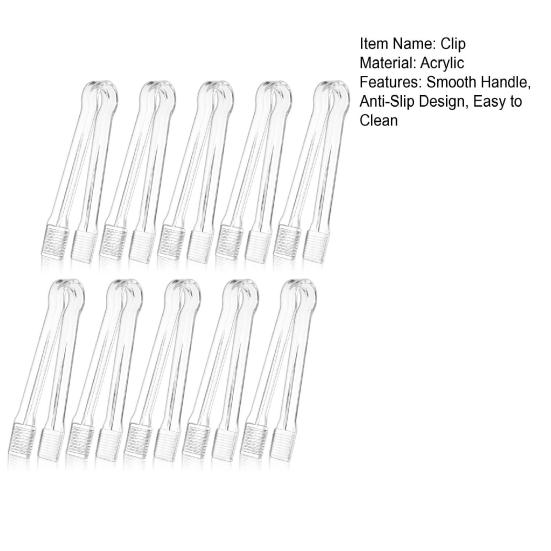 10 шт. акриловые сервировочные щипцы прозрачные одноразовые кухонные принадлежности для вечеринок, еды, шведского стола, 6,3 дюйма, гладкая ручка, нескользящая, многоразовая, салат, кейтеринг, лед