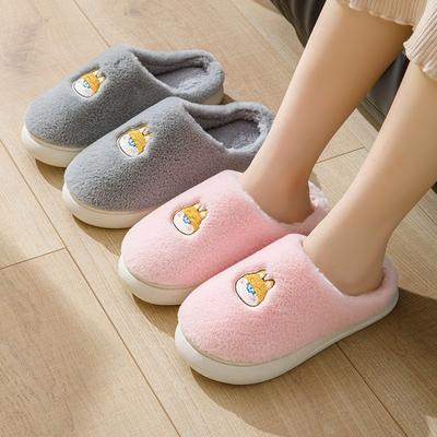 Хлопковые тапочки женские утолщенные милые домашние парные комнатные теплые хлопковые швабры осень-зима удобные полузакрытые с мужской обувью