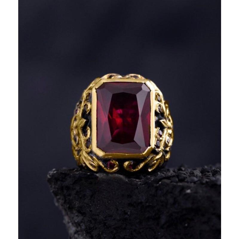 Стильный Роскошный Квадратный Набор Колец Изумрудно-Зеленого Цвета для Мужчин Новый Элегантный