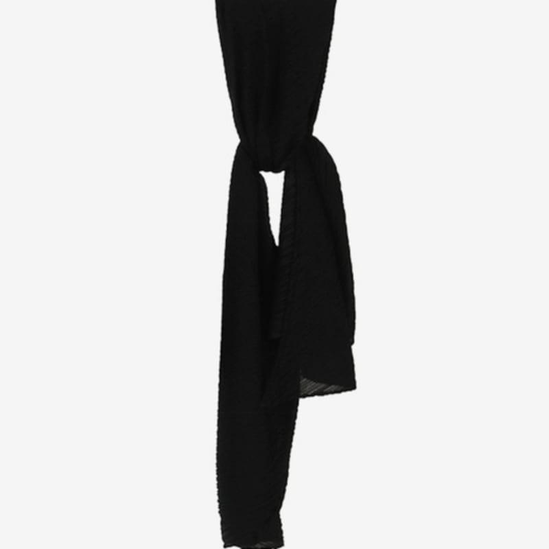 FINE PLEATS Pleated Big Scarf Black