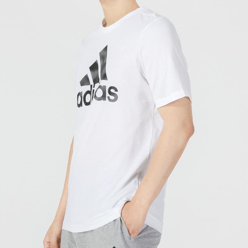 Adidas Camo Logo Round Neck Short Sleeve T-shirt Men Tops White HL6930