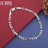 925 Sterling Silver Gift Wedding Jewelry 4mm Side Chain Fashion Bracelet