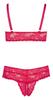 Cottelli CURVES - Red Lace Bra and Crotchless Thong Set 2XL