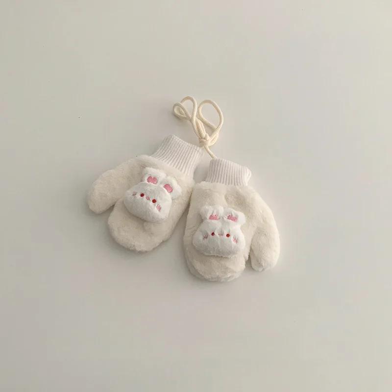 1-4 Years Old Cartoon Bear Rabbit Baby Mittens Winter Warm Kids Baby Girl Gloves Children Cute Thick Gloves