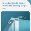 H-образные уплотнительные полосы для стеклянной двери ванной комнаты, водонепроницаемые, изготовлены из прочного силикона для предотвращения протечек и легкой установки.