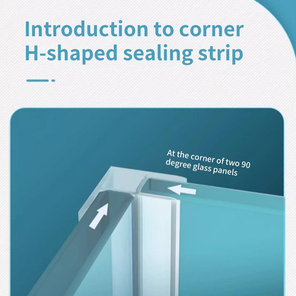 H-образные уплотнительные полосы для стеклянной двери ванной комнаты, водонепроницаемые, изготовлены из прочного силикона для предотвращения протечек и легкой установки.