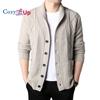 Men's Knit Cardigan Youth Jacquard Half Open Collar Jacket Sweater