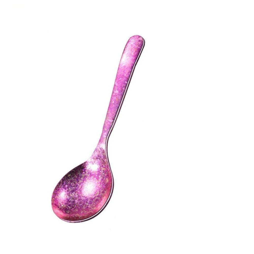 Радужная титановая суповая ложка, устойчивая к плесени и коррозии, половник для еды и риса, удобная ручка, утолщенная ложка для мороженого, ресторан