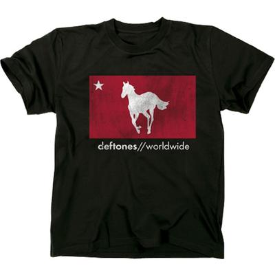 Мужская футболка Deftones с эффектом потертости, белая, Pony Express, облегающего кроя, черная