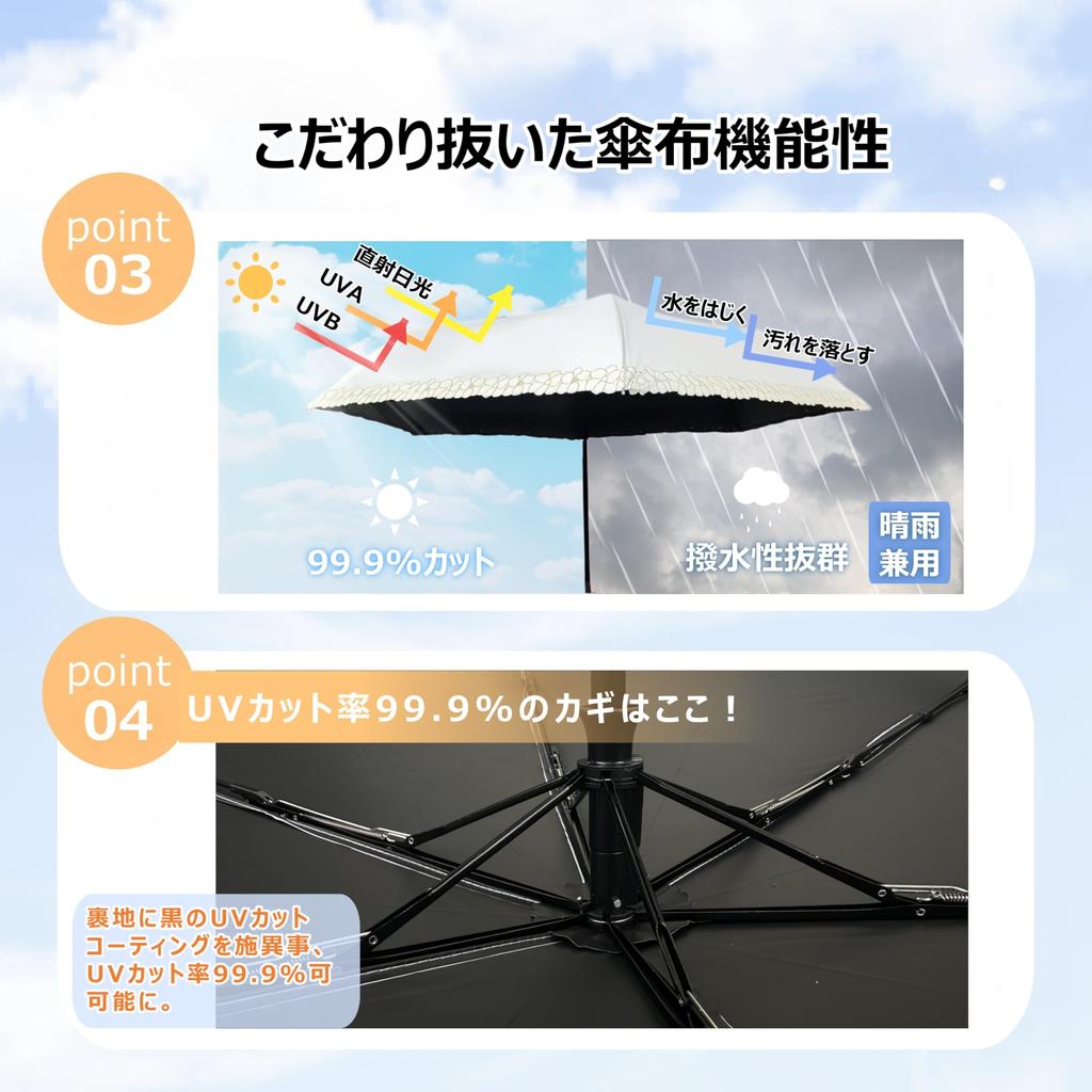 KAKADEN Sun Umbrella for Sunny and Rainy Complete UV Rainy Automatic Opening and Closing Opening and Oz Folding Umbrella for Floral Glass High Density