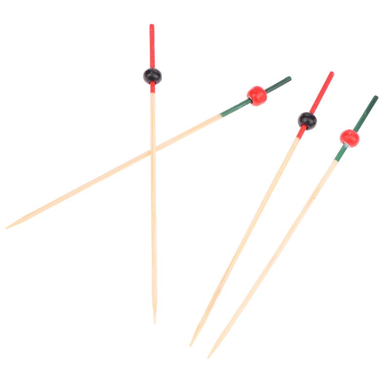 100Pcs 12Cm Bamboo Toothpicks Pick Buffet Cupcake Fruit Fork Party Dessert Salad Stick Cocktail Skewer For Wedding Party Decor