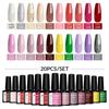 PHOENIXY 8ml 20 Colors Glitter Nail Gel Polish Colorful Gel Laser Glitter Sequins Effect Nail Art DIY Design Varnish