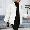 Женская мода повседневная однотонная куртка-пальто с длинным рукавом из хлопка на молнии