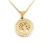 18K Gold Plated Christmas Tree Necklace with Zircon Pendant