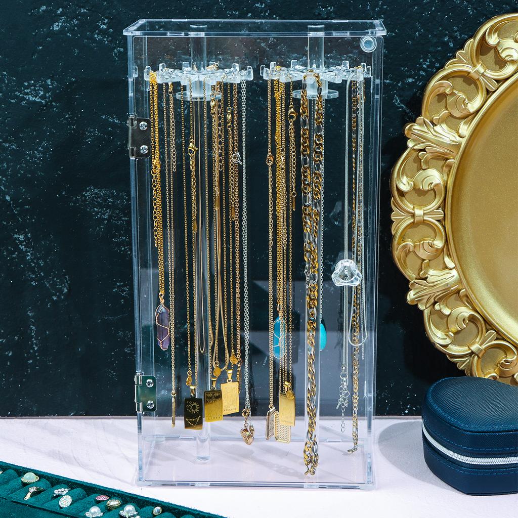Подставка для ожерелий, прозрачный органайзер для ожерелий с 24 крючками