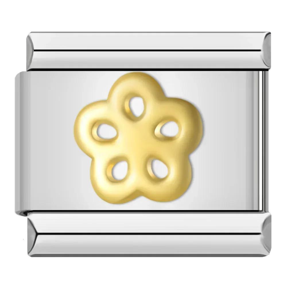 9mm Width Original Daisy Heart Flower Butterfly Cross Green Italian Charm Bracelet Stainless Steel Jewelry Making DJ001