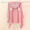 Kids' Soft Coral Velvet Hooded Bathrobe & Blanket