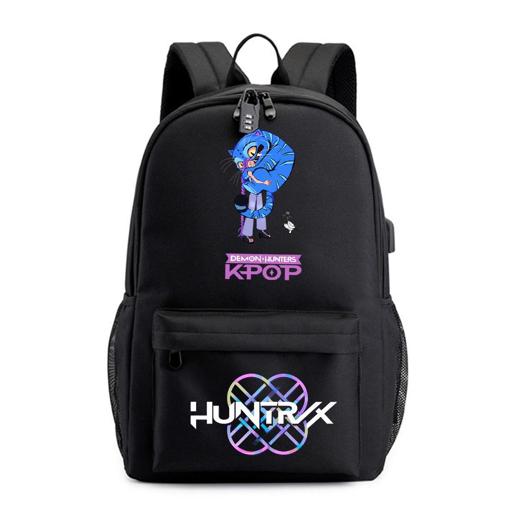 Аниме Мультфильм K-Pop Охотники на демонов Печатный рюкзак для подростка Студента Сумка для книг Школьная сумка Женская Большая вместимость Водонепроницаемая Дорожная сумка Подарок