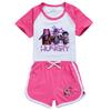 Kids Summer Sport T-Shirt And Shorts 2 Piece Outfit Tracksuit Set Short Sleeve Print Crop Tops With Clothing Set
