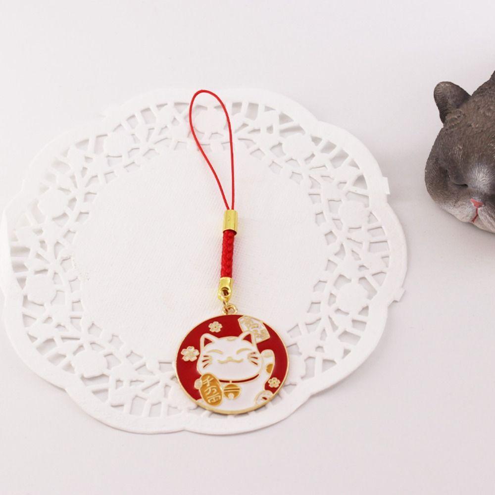 Anti-drop Fortune Cat Keychain Mobile Phone Straps Lucky Cat Phone Pendant Mobile Phone Lanyard