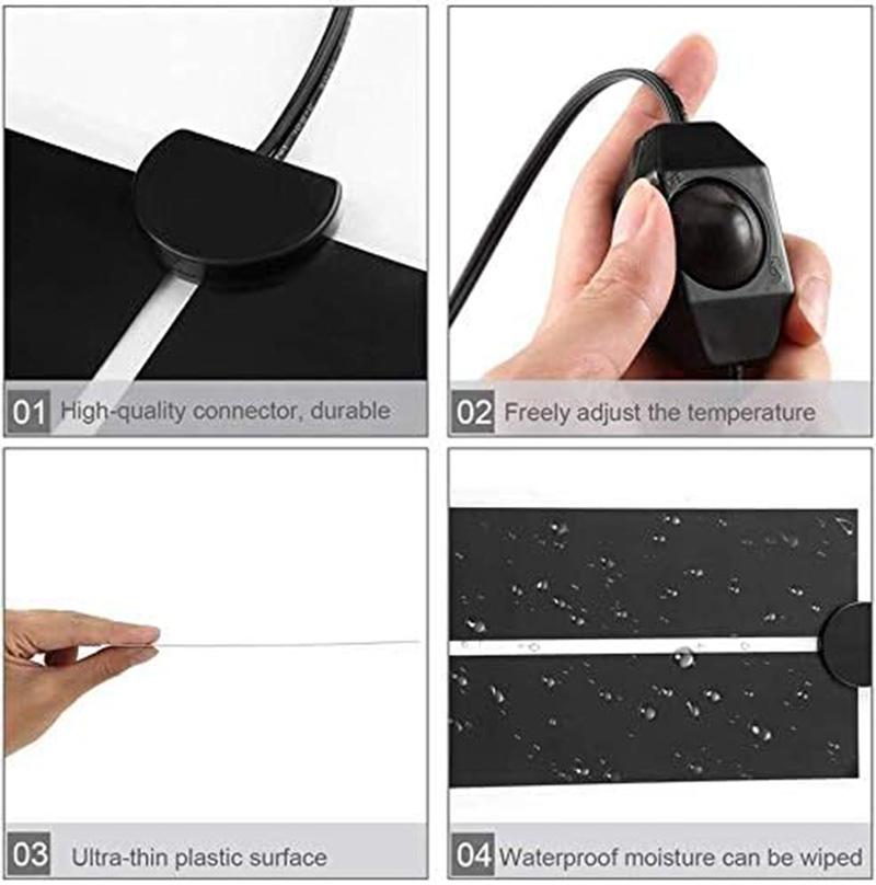 Reptile Heating Pad Aquarium Heat Mat Turtle Tortoise Lizard Climbing Pet Warmer with Adjustable Temperature Controller