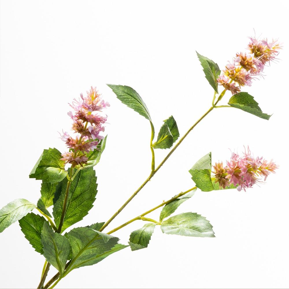 Tall Stem Artificial Pogostemon Stem 3 Head Pogostemon Cablin Fake Patchouli Branch Holiday Party