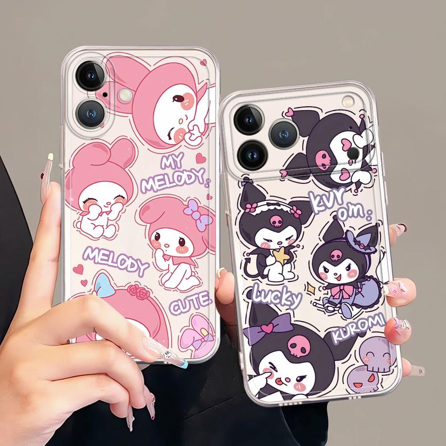 Case for iPhone 17 Pro Max 7 8 XS Max XR 15 14 Plus 12 Mini Air 11 16 13 Pro Soft Phone Cover Sanrio Hello Kitty Melody