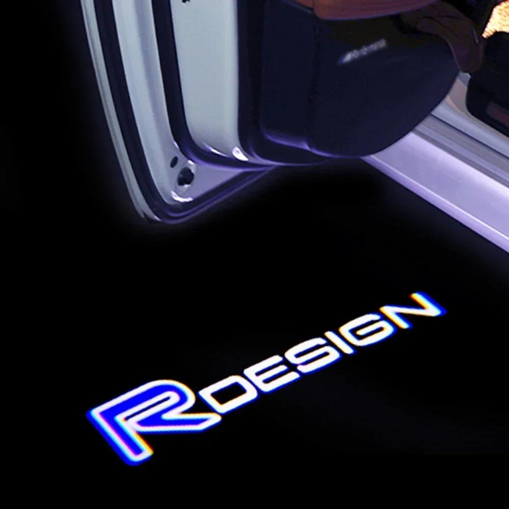2 шт. Светодиодные эмблемы с логотипом R Design, подсветка дверей автомобиля, лазерный проектор для Volvo XC40 XC90 XC60 S90 S60 S80 S80L V40 V90 V60