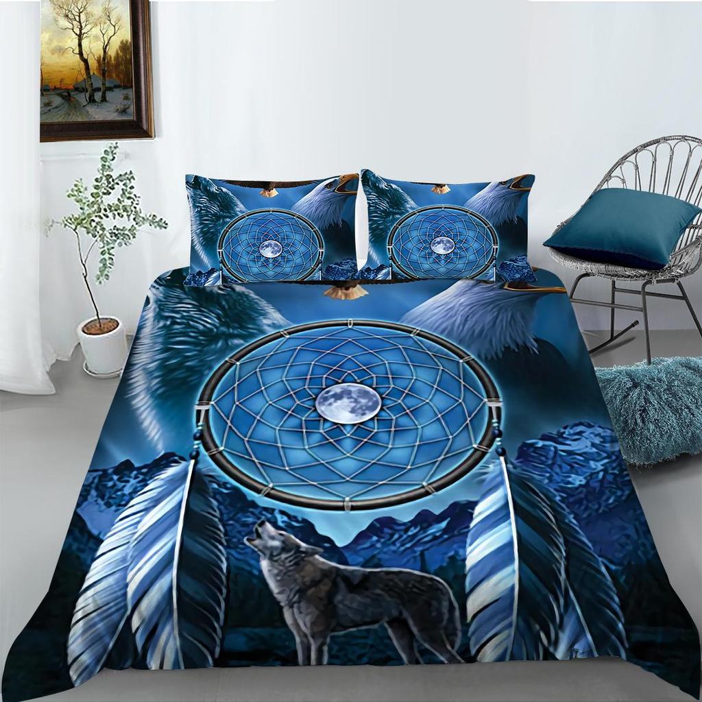 Комплект постельного белья 3D Wolf Series с жестоким лесным животным, пододеяльник, наволочка, 2 или 3 предмета, ткань из микрофибры, удобное украшение для дома